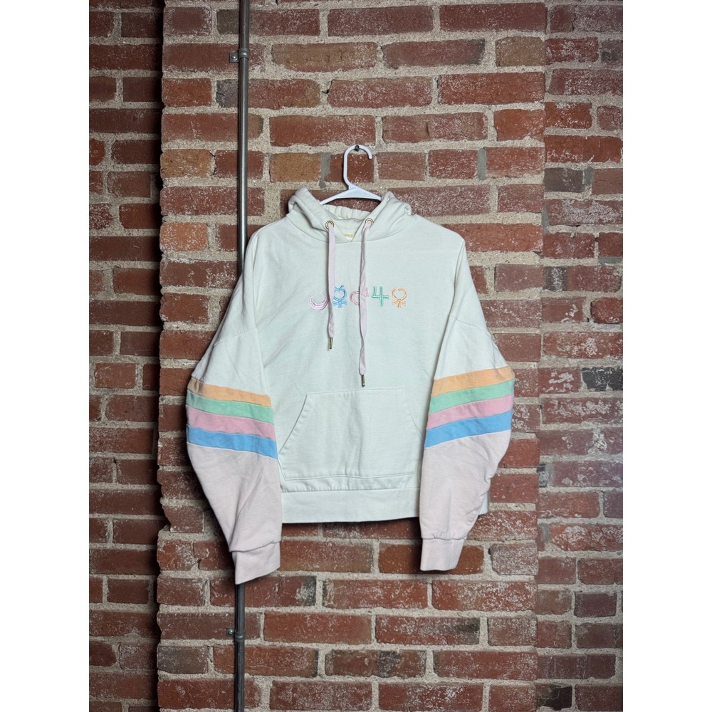 Sailor Moon Box Lunch Pastel Rainbow Scout Symbols Hoodie Cream Large